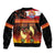 Tahitian Siva Afi Sleeve Zip Bomber Jacket Tribal Performers of Tahitian Fire Knife Dancing