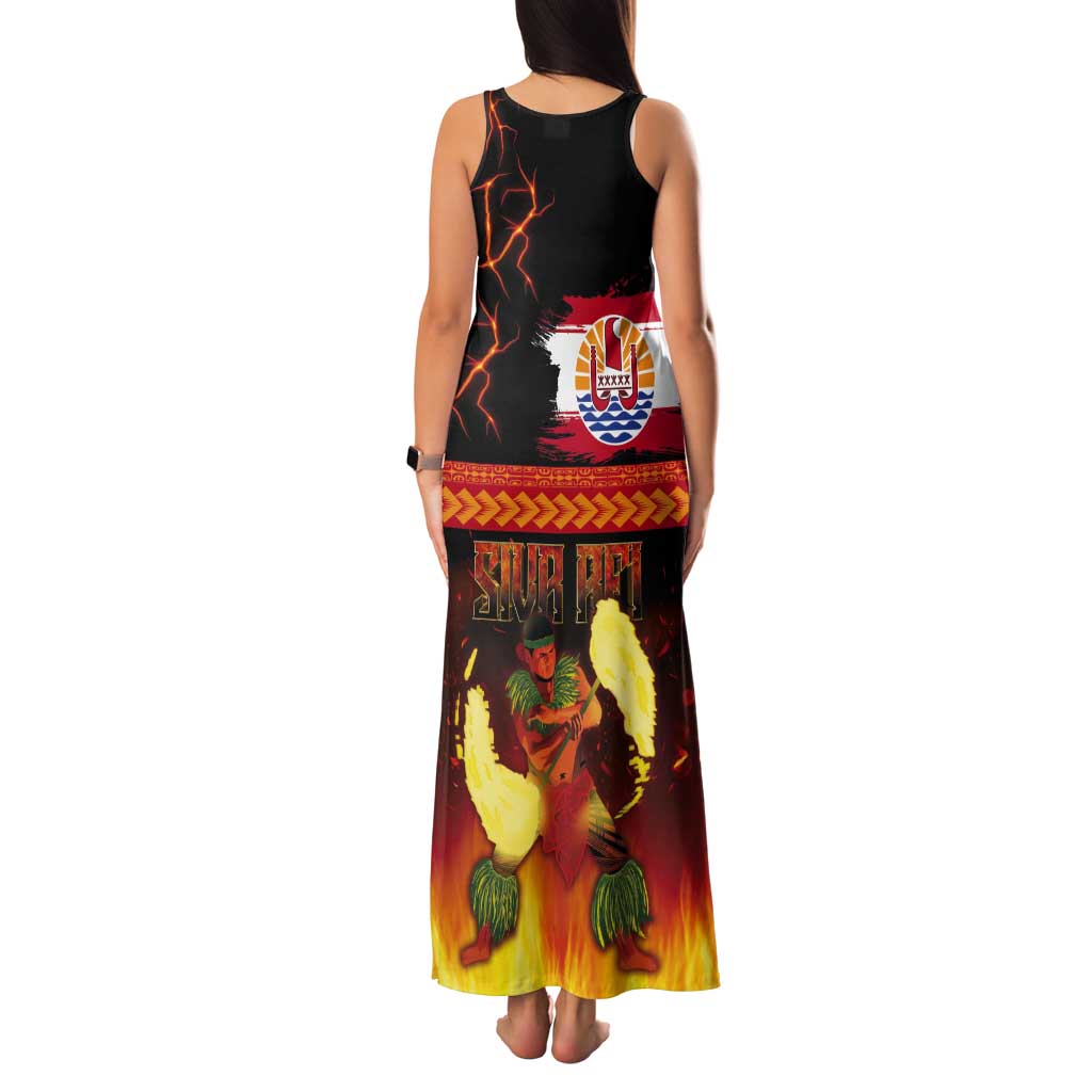 Tahitian Siva Afi Tank Maxi Dress Tribal Performers of Tahitian Fire Knife Dancing