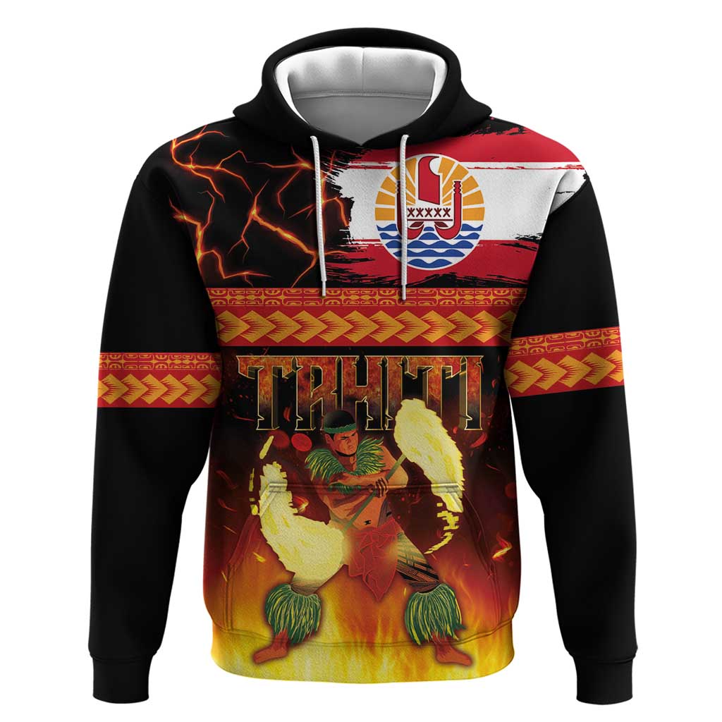 Tahitian Siva Afi Zip Hoodie Tribal Performers of Tahitian Fire Knife Dancing