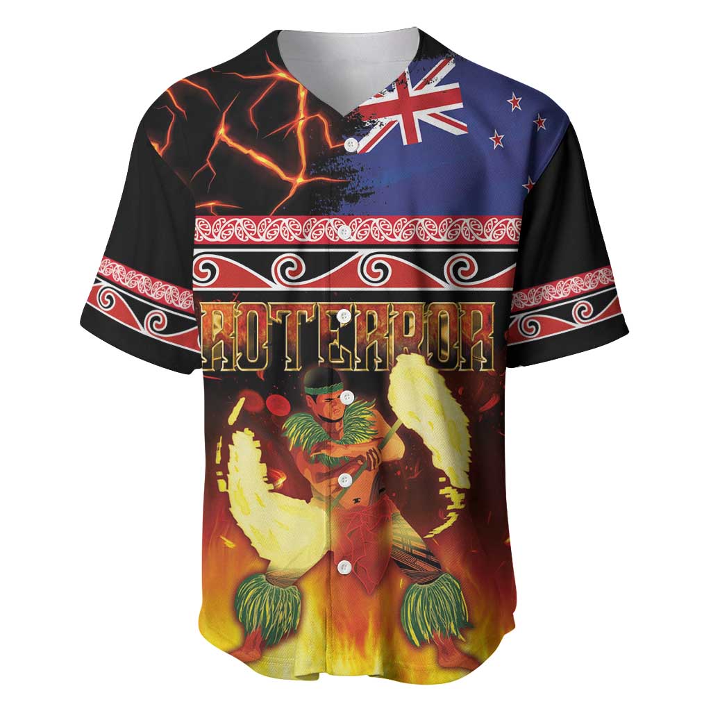 Aotearoa Siva Afi Baseball Jersey Tribal Performers of Aotearoa Fire Knife Dancing