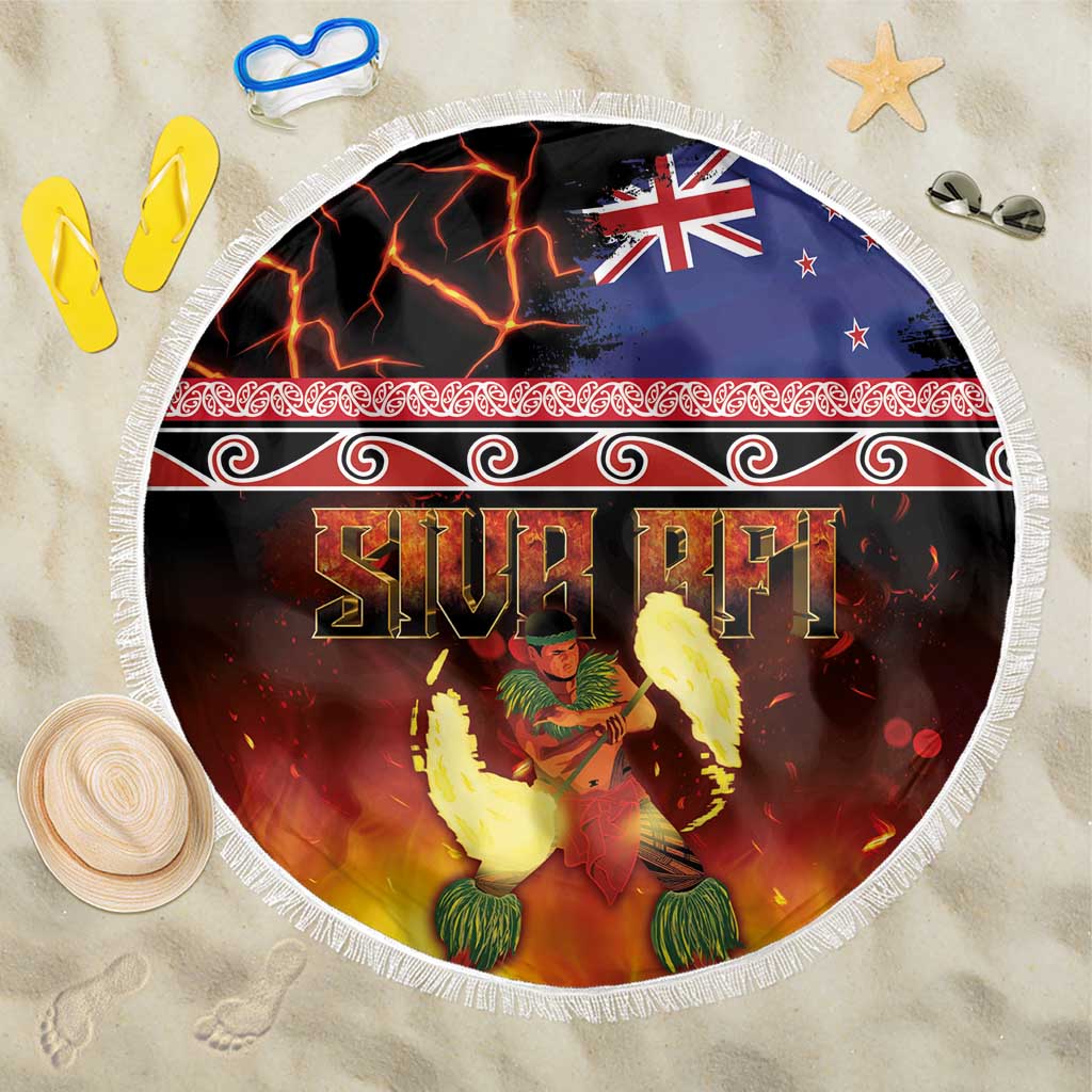 Aotearoa Siva Afi Beach Blanket Tribal Performers of Aotearoa Fire Knife Dancing LT03 One Size 150cm Black - Polynesian Pride