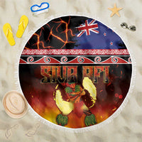 Aotearoa Siva Afi Beach Blanket Tribal Performers of Aotearoa Fire Knife Dancing LT03 One Size 150cm Black - Polynesian Pride