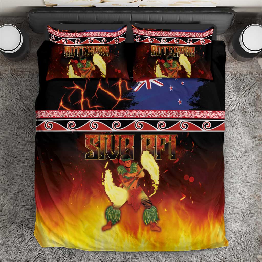 Aotearoa Siva Afi Bedding Set Tribal Performers of Aotearoa Fire Knife Dancing