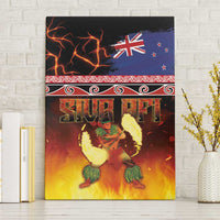 Aotearoa Siva Afi Canvas Wall Art Tribal Performers of Aotearoa Fire Knife Dancing LT03 Without Frame Black - Polynesian Pride