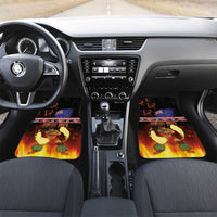 Aotearoa Siva Afi Car Mats Tribal Performers of Aotearoa Fire Knife Dancing LT03 Set 2pcs - Front Black - Polynesian Pride