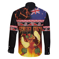 Aotearoa Siva Afi Family Matching Off The Shoulder Long Sleeve Dress and Hawaiian Shirt Tribal Performers of Aotearoa Fire Knife Dancing