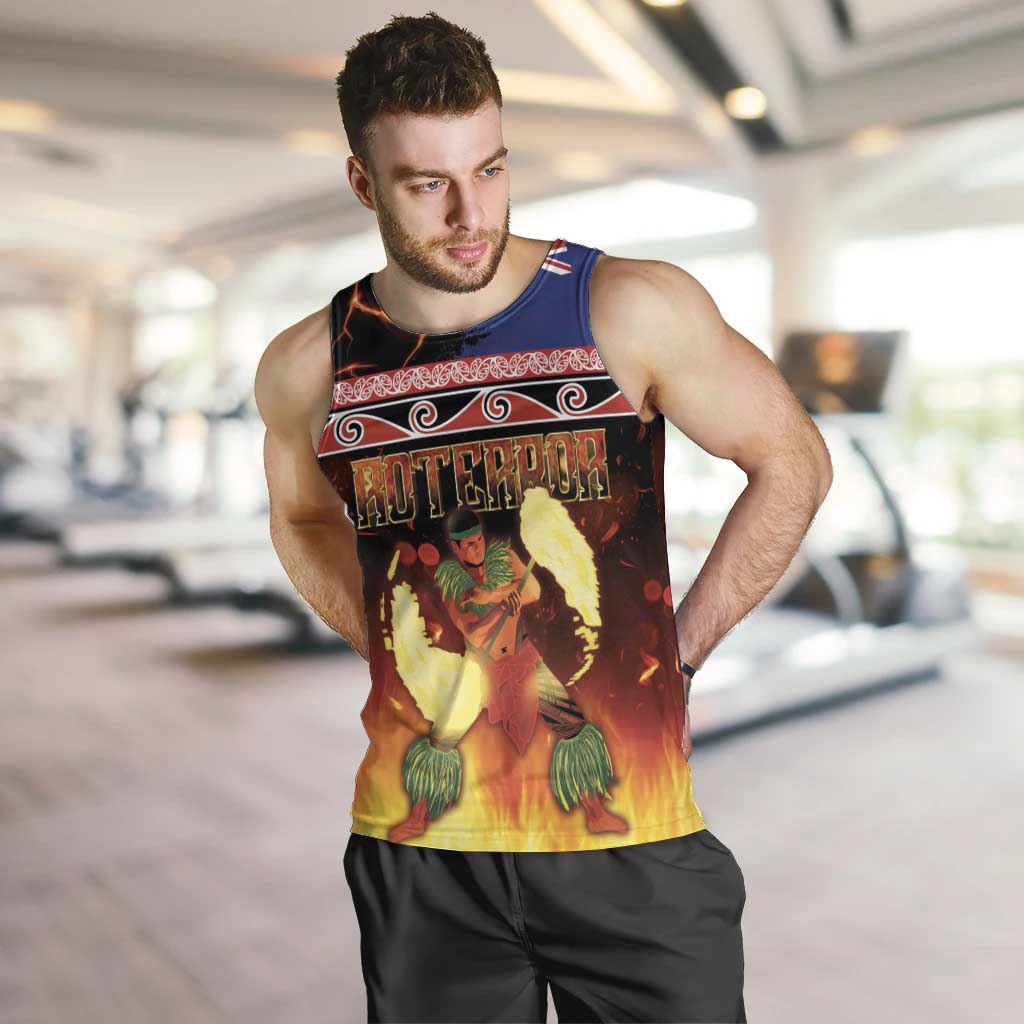 Aotearoa Siva Afi Men Tank Top Tribal Performers of Aotearoa Fire Knife Dancing LT03 Black - Polynesian Pride