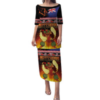 Aotearoa Siva Afi Puletasi Tribal Performers of Aotearoa Fire Knife Dancing LT03 Long Dress Black - Polynesian Pride