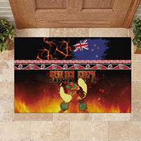 Aotearoa Siva Afi Rubber Doormat Tribal Performers of Aotearoa Fire Knife Dancing LT03 Black - Polynesian Pride