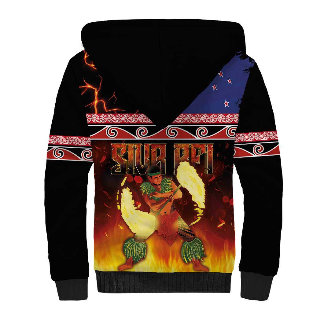 Aotearoa Siva Afi Sherpa Hoodie Tribal Performers of Aotearoa Fire Knife Dancing LT03 - Polynesian Pride