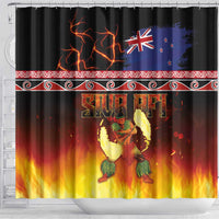 Aotearoa Siva Afi Shower Curtain Tribal Performers of Aotearoa Fire Knife Dancing