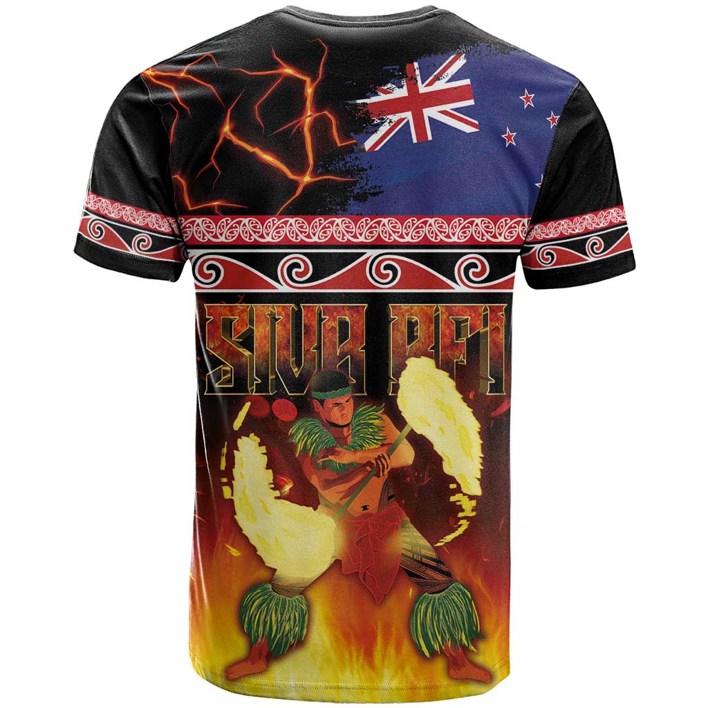 Aotearoa Siva Afi T Shirt Tribal Performers of Aotearoa Fire Knife Dancing LT03 - Polynesian Pride