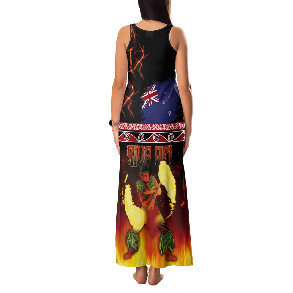 Aotearoa Siva Afi Tank Maxi Dress Tribal Performers of Aotearoa Fire Knife Dancing LT03 - Polynesian Pride