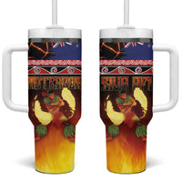 Aotearoa Siva Afi Tumbler With Handle Tribal Performers of Aotearoa Fire Knife Dancing LT03 One Size: 40 oz Black - Polynesian Pride