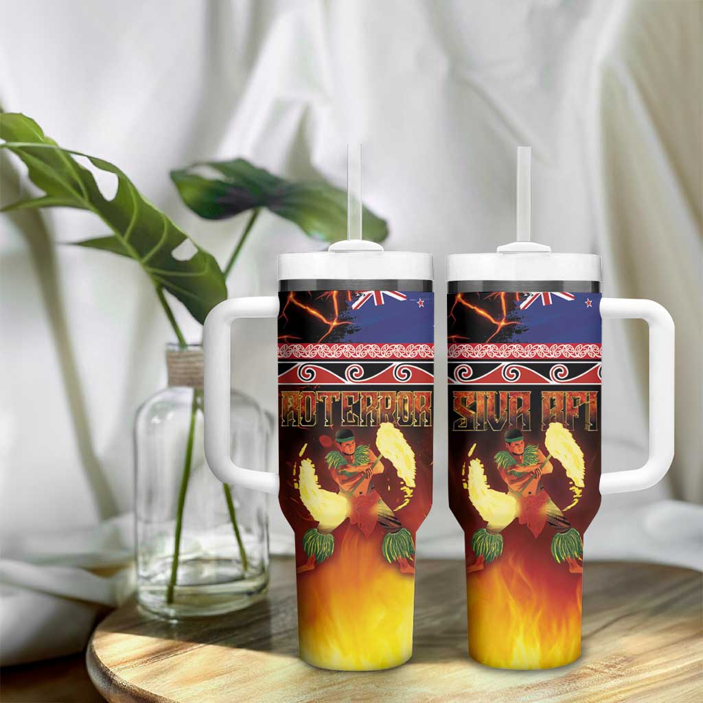Aotearoa Siva Afi Tumbler With Handle Tribal Performers of Aotearoa Fire Knife Dancing LT03 - Polynesian Pride