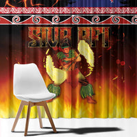 Aotearoa Siva Afi Window Curtain Tribal Performers of Aotearoa Fire Knife Dancing LT03 - Polynesian Pride