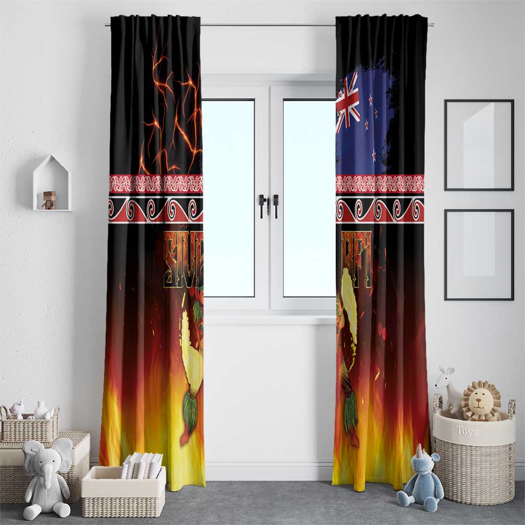 Aotearoa Siva Afi Window Curtain Tribal Performers of Aotearoa Fire Knife Dancing LT03 - Polynesian Pride