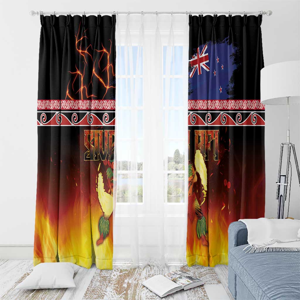 Aotearoa Siva Afi Window Curtain Tribal Performers of Aotearoa Fire Knife Dancing LT03 - Polynesian Pride