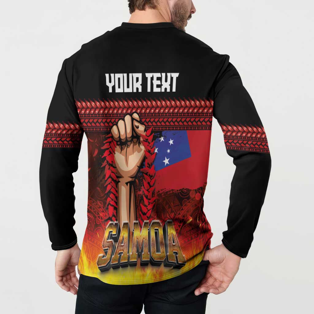 Personalised Samoan Spirit - Samoa Tribal Heritage Button Sweatshirt