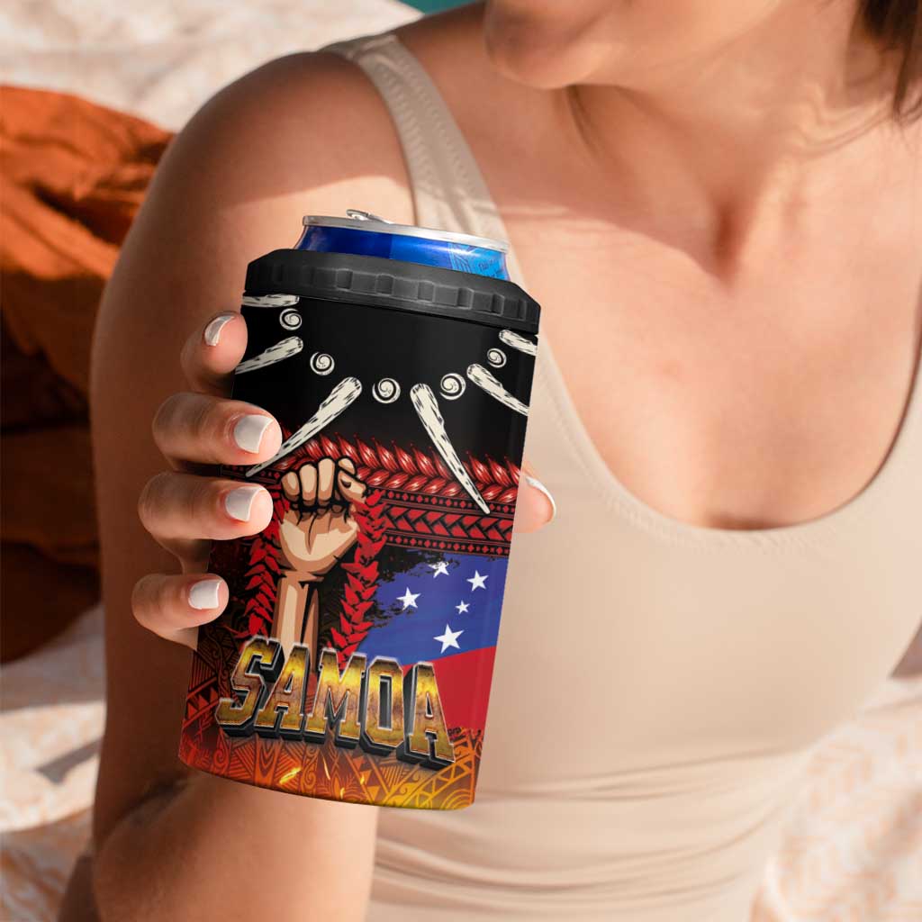 Personalised Samoan Spirit - Samoa Tribal Heritage 4 in 1 Can Cooler Tumbler