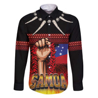 Personalised Samoan Spirit - Samoa Tribal Heritage Family Matching Off The Shoulder Long Sleeve Dress and Hawaiian Shirt