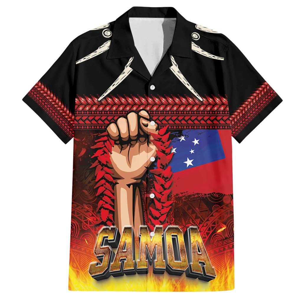 Personalised Samoan Spirit - Samoa Tribal Heritage Family Matching Off Shoulder Maxi Dress and Hawaiian Shirt