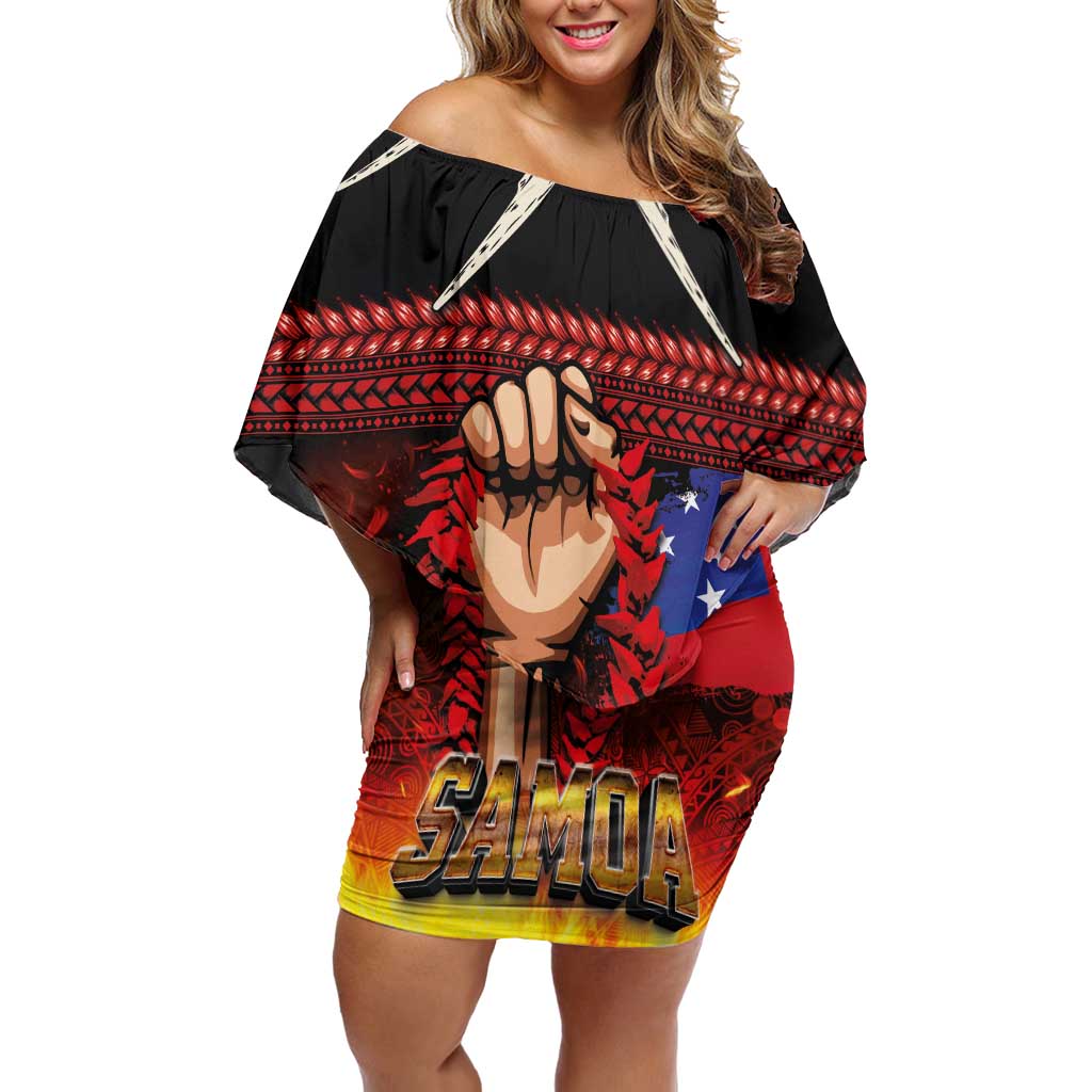 Personalised Samoan Spirit - Samoa Tribal Heritage Off Shoulder Short Dress