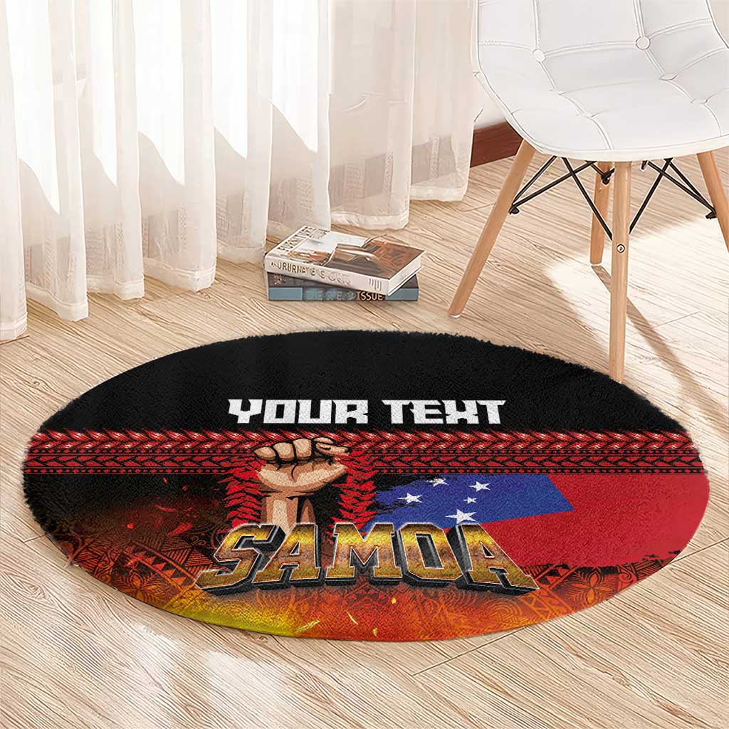 Personalised Samoan Spirit - Samoa Tribal Heritage Round Carpet