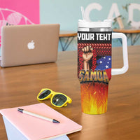 Personalised Samoan Spirit - Samoa Tribal Heritage Tumbler With Handle