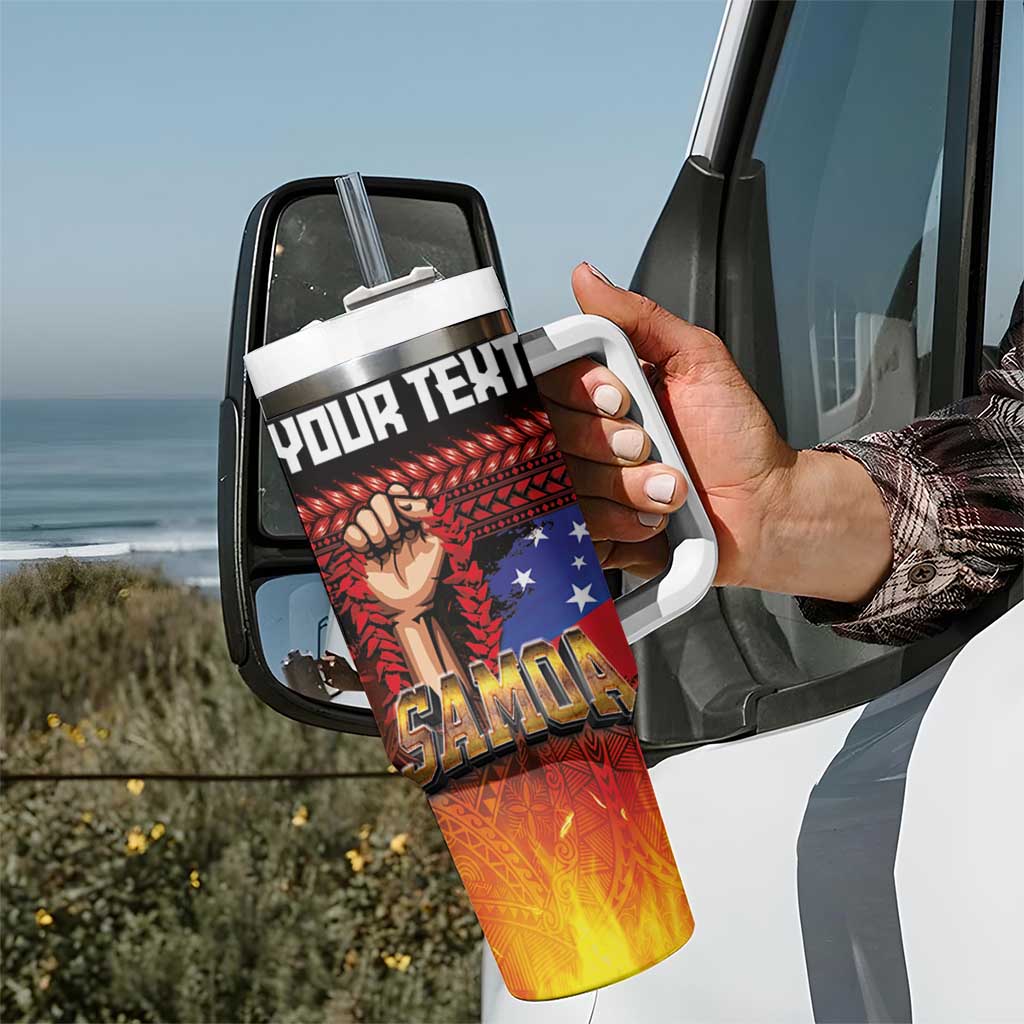 Personalised Samoan Spirit - Samoa Tribal Heritage Tumbler With Handle