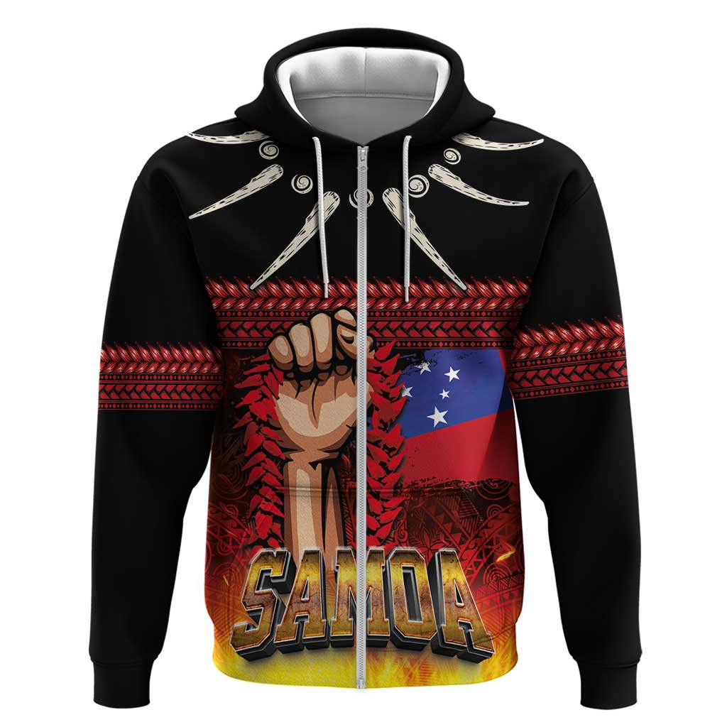 Personalised Samoan Spirit - Samoa Tribal Heritage Zip Hoodie