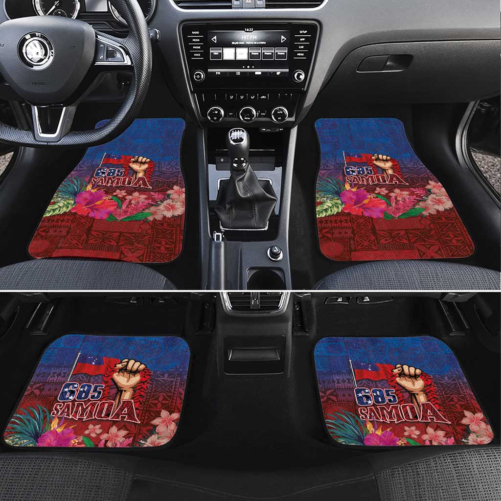 Proud of Samoa Car Mats Ula Nifo with Samoa 685 and Hibiscus Tapa Tribal Pattern