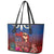 Proud of Samoa Leather Tote Bag Ula Nifo with Samoa 685 and Hibiscus Tapa Tribal Pattern