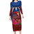 Proud of Samoa Long Sleeve Bodycon Dress Ula Nifo with Samoa 685 and Hibiscus Tapa Tribal Pattern