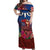 Proud of Samoa Off Shoulder Maxi Dress Ula Nifo with Samoa 685 and Hibiscus Tapa Tribal Pattern