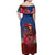 Proud of Samoa Off Shoulder Maxi Dress Ula Nifo with Samoa 685 and Hibiscus Tapa Tribal Pattern