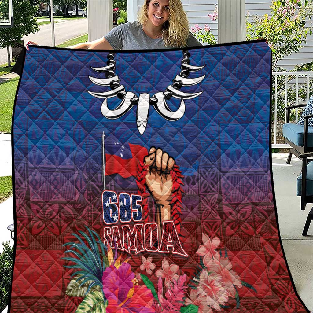 Proud of Samoa Quilt Ula Nifo with Samoa 685 and Hibiscus Tapa Tribal Pattern