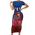 Proud of Samoa Short Sleeve Bodycon Dress Ula Nifo with Samoa 685 and Hibiscus Tapa Tribal Pattern