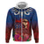 Proud of Samoa Zip Hoodie Ula Nifo with Samoa 685 and Hibiscus Tapa Tribal Pattern