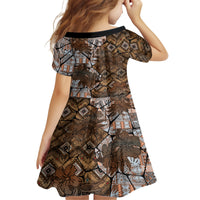 Fiji Masi Tapa Tribal Family Matching Long Sleeve Bodycon Dress and Hawaiian Shirt Old Hibiscus Vintage Style LT03 - Polynesian Pride