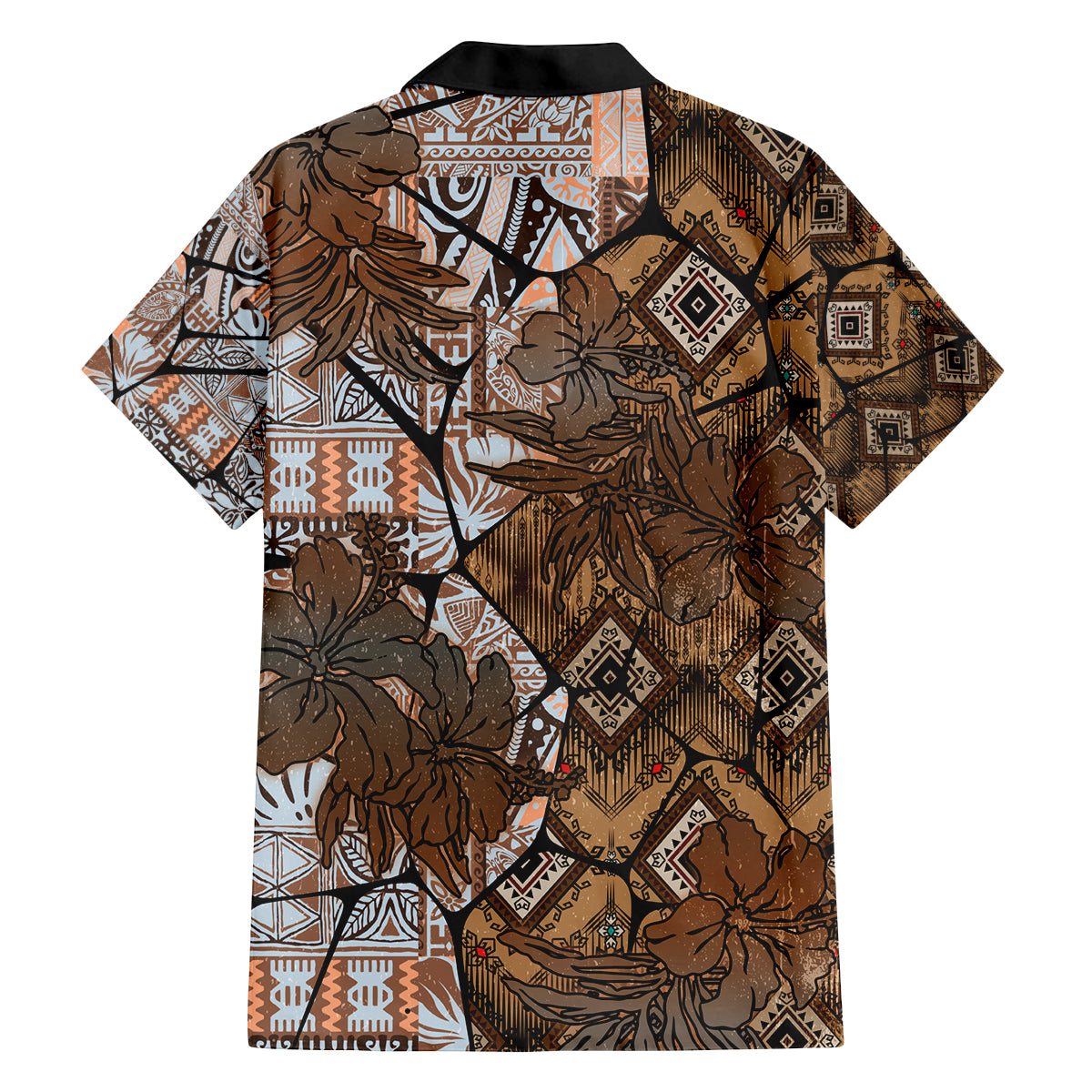 Fiji Masi Tapa Tribal Family Matching Long Sleeve Bodycon Dress and Hawaiian Shirt Old Hibiscus Vintage Style LT03 - Polynesian Pride