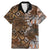 Fiji Masi Tapa Tribal Family Matching Mermaid Dress and Hawaiian Shirt Old Hibiscus Vintage Style LT03 Dad's Shirt - Short Sleeve Brown - Polynesian Pride