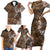 Fiji Masi Tapa Tribal Family Matching Short Sleeve Bodycon Dress and Hawaiian Shirt Old Hibiscus Vintage Style LT03 - Polynesian Pride