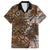 Fiji Masi Tapa Tribal Family Matching Short Sleeve Bodycon Dress and Hawaiian Shirt Old Hibiscus Vintage Style LT03 Dad's Shirt - Short Sleeve Brown - Polynesian Pride