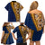 Samoan Siapo Family Matching Off Shoulder Short Dress and Hawaiian Shirt Tatau Pattern Half Style LT03 - Polynesian Pride