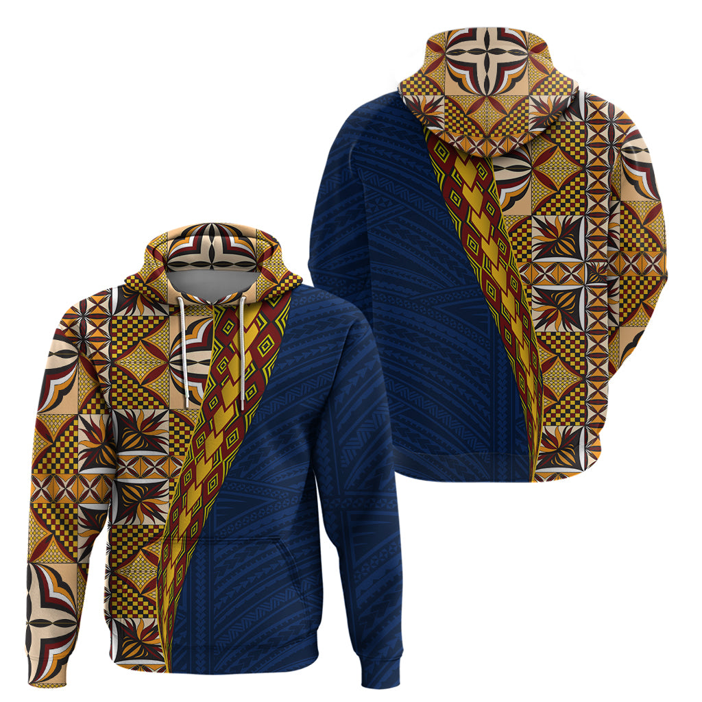 Samoan Siapo Zip Hoodie Tatau Pattern Half Style LT03 - Polynesian Pride