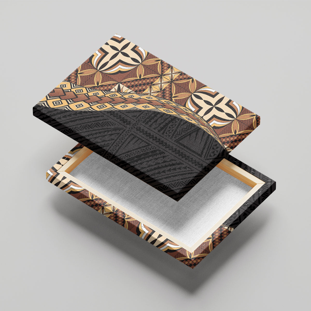 Samoan Siapo Canvas Wall Art Tatau Pattern Half Style Retro Mode LT03 - Polynesian Pride
