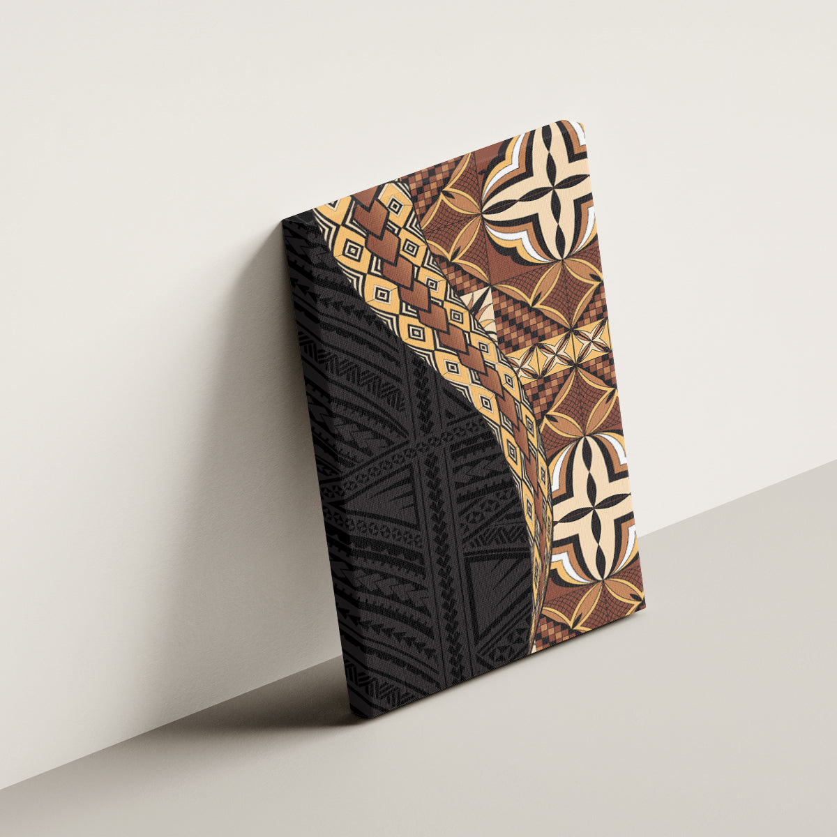 Samoan Siapo Canvas Wall Art Tatau Pattern Half Style Retro Mode LT03 - Polynesian Pride