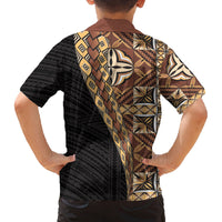 Samoan Siapo Family Matching Long Sleeve Bodycon Dress and Hawaiian Shirt Tatau Pattern Half Style Retro Mode LT03 - Polynesian Pride