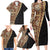 Samoan Siapo Family Matching Long Sleeve Bodycon Dress and Hawaiian Shirt Tatau Pattern Half Style Retro Mode LT03 - Polynesian Pride